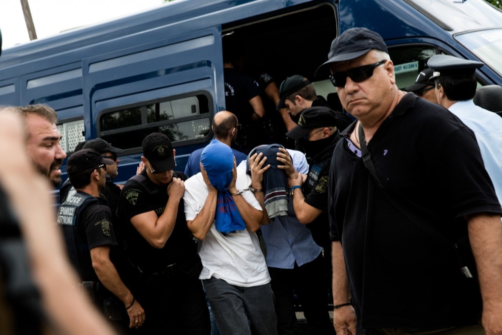 In the act of committing the eight Turkish military officers who fled to Greece in a helicopter requesting political asylum during the failed coup attempt in Turkey, Alexandroupolis, Greece on July 18, 2016. / Στο αυτόφωρο οι 8 Τούρκοι στρατιωτικοί που κρατούνται στην Αλεξανδρούπολη έπειτα από την παράνομη είσοδο τους στην Ελλάδα με ελικόπτερο αιτούμενοι πολιτικό άσυλο κατά την διάρκεια της αποτυχημένης απόπειρας πραξικοπήματος στην Τουρκία, Αλεξανδρούπολη, 18 Ιουλίου 2016.